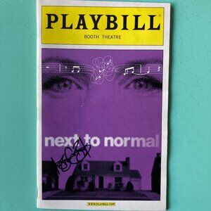 Adam Chanler-Berat (Only) Signed Playbill next to normal Marin Mazzie Creased